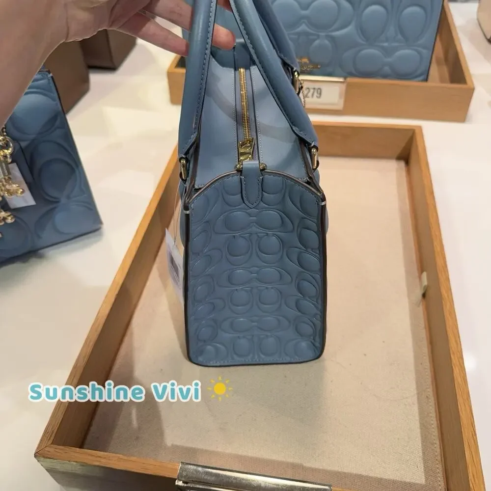 NWT Coach Maggie Small Tote Bag Signature CY670 smooth leather/Gold/Azure